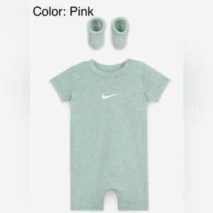 2 pc Nike Baby Essentials Romper and Booties Set (BABY PINK)/ Size: 0-6 months
